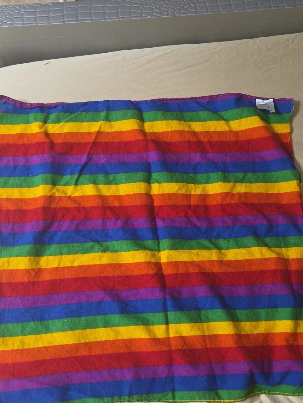 Rainbow Stripe Hair Scarf - Multicolor 24x24 In